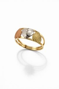 Anel Três Tons de Corações | Donnah Joias