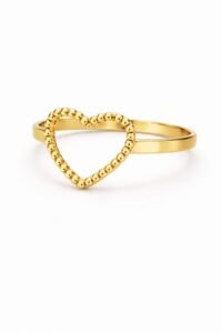 Anel Coração Bolinhas