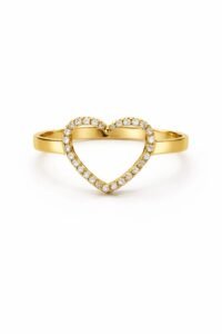 Anel Coração Cravejado